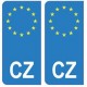 République Tchèque europe autocollant plaque