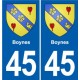 45 Chaingy blason ville autocollant plaque stickers