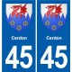 45 Chaingy blason ville autocollant plaque stickers