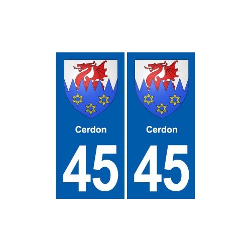 45 Chaingy blason ville autocollant plaque stickers