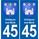45 Chaingy blason ville autocollant plaque stickers