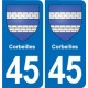 45 Chaingy blason ville autocollant plaque stickers