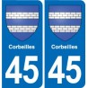 45 Chaingy blason ville autocollant plaque stickers