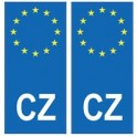 République Tchèque europe autocollant plaque