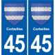 45 Chaingy blason ville autocollant plaque stickers