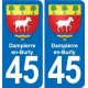45 Chaingy blason ville autocollant plaque stickers