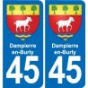 45 Chaingy blason ville autocollant plaque stickers