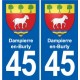 45 Chaingy blason ville autocollant plaque stickers