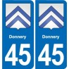 45 Chaingy blason ville autocollant plaque stickers