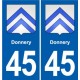 45 Chaingy blason ville autocollant plaque stickers