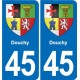 45 Chaingy blason ville autocollant plaque stickers