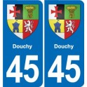 45 Chaingy blason ville autocollant plaque stickers
