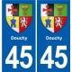 45 Chaingy blason ville autocollant plaque stickers
