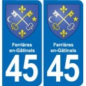 45 Chaingy blason ville autocollant plaque stickers