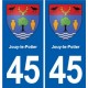 45 Chaingy blason ville autocollant plaque stickers