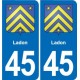 45 Chaingy blason ville autocollant plaque stickers