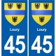 45 Chaingy blason ville autocollant plaque stickers