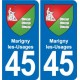 45 Chaingy blason ville autocollant plaque stickers