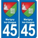 45 Chaingy blason ville autocollant plaque stickers