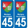 45 Chaingy blason ville autocollant plaque stickers
