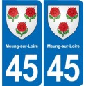 45 Chaingy blason ville autocollant plaque stickers