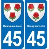 45 Chaingy blason ville autocollant plaque stickers