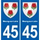 45 Chaingy blason ville autocollant plaque stickers