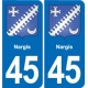 45 Chaingy blason ville autocollant plaque stickers