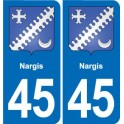 45 Chaingy blason ville autocollant plaque stickers