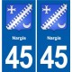 45 Chaingy blason ville autocollant plaque stickers