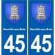 45 Chaingy blason ville autocollant plaque stickers