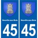 45 Chaingy blason ville autocollant plaque stickers