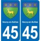 45 Chaingy blason ville autocollant plaque stickers