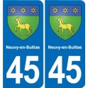 45 Chaingy blason ville autocollant plaque stickers