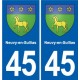45 Chaingy blason ville autocollant plaque stickers