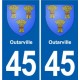 45 Chaingy blason ville autocollant plaque stickers
