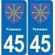 45 Chaingy blason ville autocollant plaque stickers