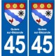 45 Chaingy blason ville autocollant plaque stickers