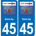 45 Chaingy blason ville autocollant plaque stickers