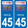 45 Chaingy blason ville autocollant plaque stickers