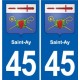 45 Chaingy blason ville autocollant plaque stickers