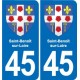 45 Chaingy blason ville autocollant plaque stickers