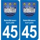 45 Chaingy blason ville autocollant plaque stickers