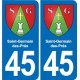 45 Chaingy blason ville autocollant plaque stickers