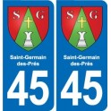 45 Chaingy blason ville autocollant plaque stickers
