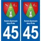 45 Chaingy blason ville autocollant plaque stickers