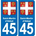 45 Chaingy blason ville autocollant plaque stickers