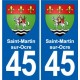 45 Chaingy blason ville autocollant plaque stickers