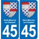 45 Chaingy blason ville autocollant plaque stickers