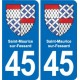 45 Chaingy blason ville autocollant plaque stickers